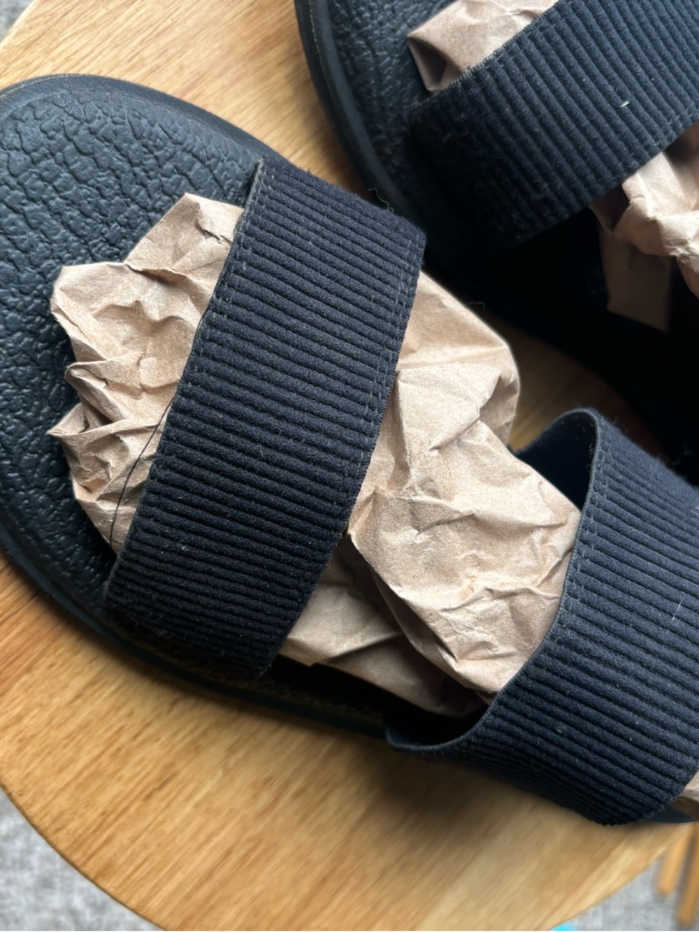 Black Sandals with Elastic Straps